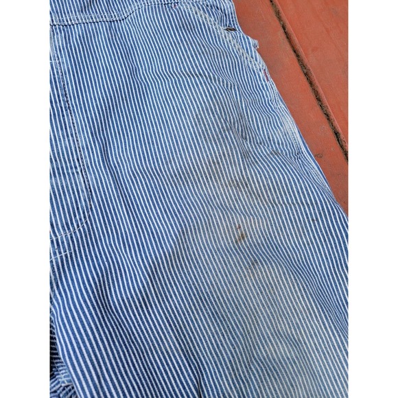 Vintage BIG MAC jc penneys Square Bak Overalls Hickory Stripe 44X 30 made in usa - Picture 5 of 13